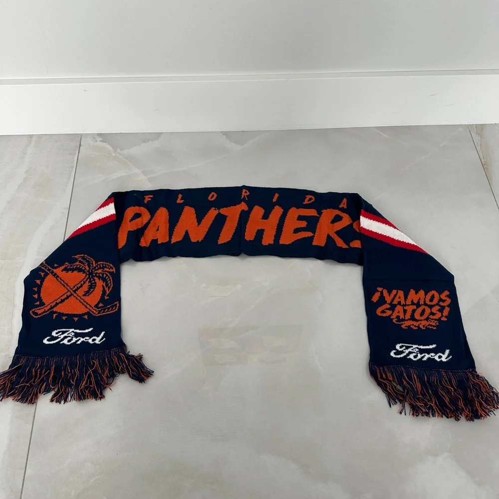 New In Package Vamos Gatos! Florida Panthers 2024 CAMPEONES NHL Hockey Scarf